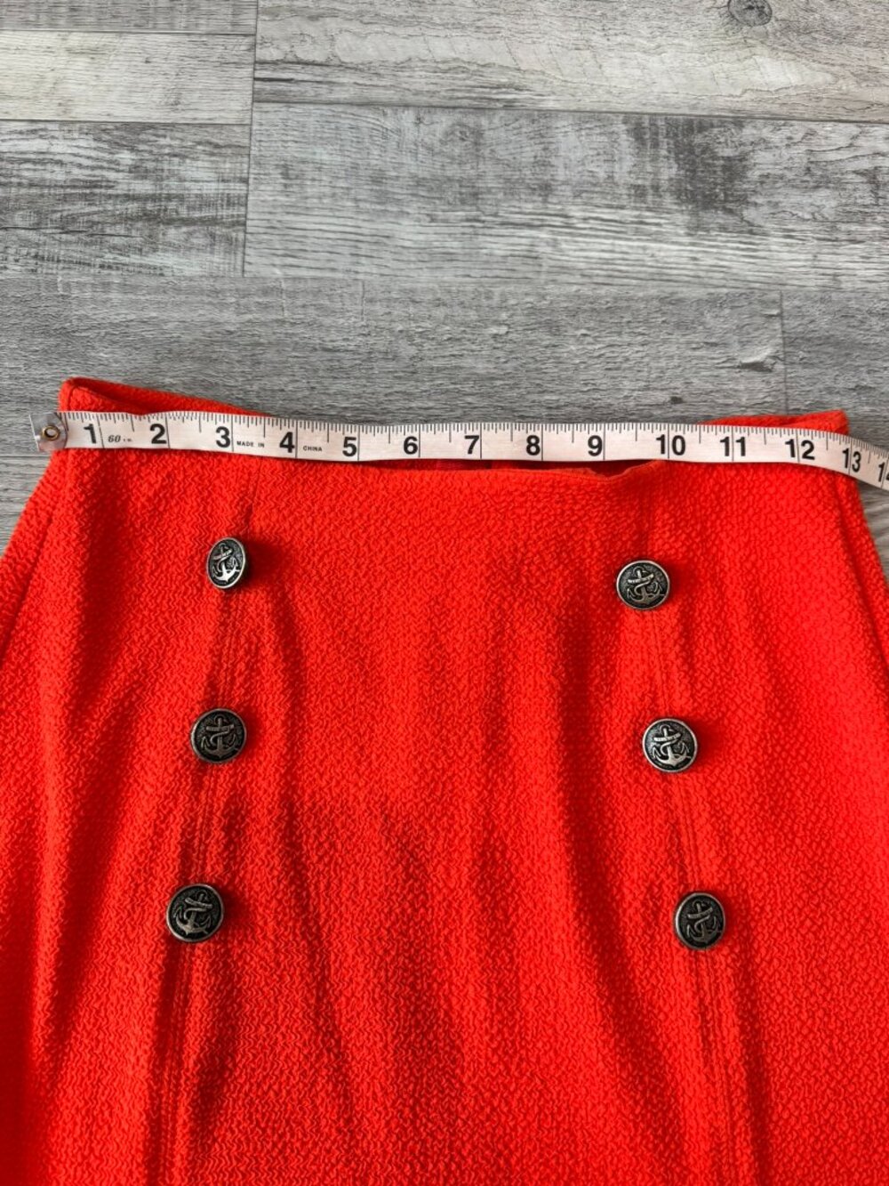 Anthropologie Maeve orange midi skirt double slits stretch size 2 A28 - Picture 2 of 8
